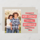 ポッシュリボンホリデーフォトカード シーズンカード (正面/裏面)