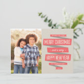 ポッシュリボンホリデーフォトカード シーズンカード (スタンド正面)