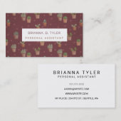 ポッスタイリッシュテッドサボテンかわいガーリーパーソナライズされた 名刺 (正面/裏面)