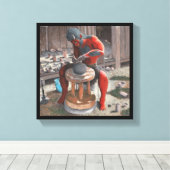 ポッターホイールを使用したオーガファンタジーアートキャンバス印刷 キャンバスプリント (インサイチュ (ウッドフロア))