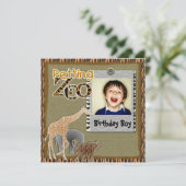ポッティング動物園ワイルドサファリ誕生日写真招待状 招待状 (スタンド正面)