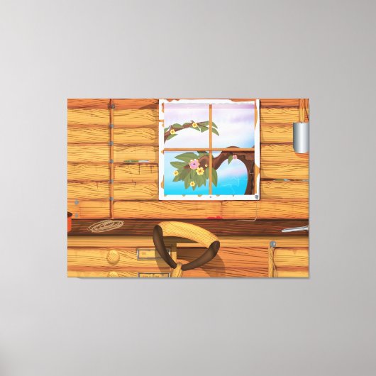 ポッティング小屋 キャンバスプリント (正面)