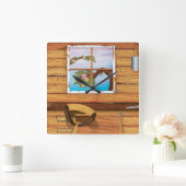 ポッティング小屋 スクエア壁時計 (ホーム)