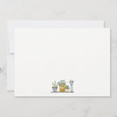 ポッテエレガントッドハウスプラントウォーターカラーボタニカル ノートカード (裏面)