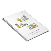 ポッテエレガントッドハウスプラントウォーターカラーボタニカル ノートブック (右側)