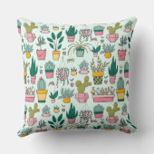 ポッテカラフルッド植物の多肉植物とサボテンのパターン クッション (裏面)