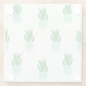 ポッテサンセビリアスネークプラントプリント ガラスコースター (裏面)