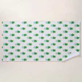 ポッテサンセビリアスネークプラントプリント ビーチタオル