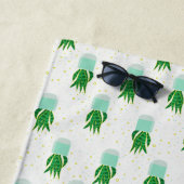 ポッテサンセビリアスネークプラントプリント ビーチタオル (インサイチュ)