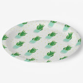 ポッテサンセビリアスネークプラントプリント ペーパープレート (アングル)