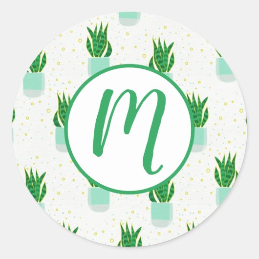 ポッテサンセビリアスネークプラントプリント ラウンドシール (正面)