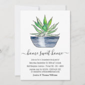 ポッテッドアロエヴェラプラント引っ越し祝いパーティーパーティー 招待状 (正面)