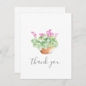 ポッテッドウォーターカラーシクラメンサンキューカード サンキューカード (正面/裏面)