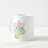 ポッテッドウォーターカラーシクラメン コーヒーマグカップ (正面左)