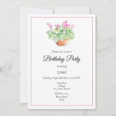 ポッテッドウォーターカラーシクラメン 招待状 (正面)