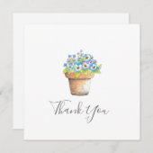 ポッテッドウォーターカラーパンジーサンキューカード サンキューカード (正面/裏面)