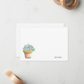 ポッテッドウォーターカラーパンジー ノートカード (正面/裏面インサイチュ)