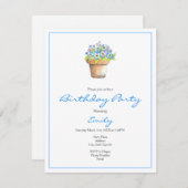 ポッテッドウォーターカラーパンジー 招待状 (正面/裏面)