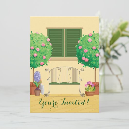 ポッテッドガーデンとベンチファミリー懇親会招待状 招待状 (スタンド正面)