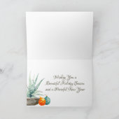 ポッテッドサボテンとクリスマスオーナメント シーズンカード (内部)