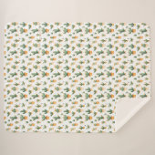 ポッテッドサボテンの白 シェルパブランケット (正面(横))