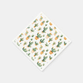 ポッテッドサボテンの白 スタンダードカクテルナプキン (角)