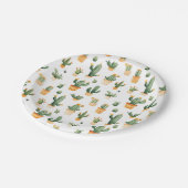 ポッテッドサボテンの白 ペーパープレート (アングル)