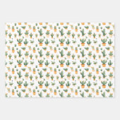 ポッテッドサボテンの白 ラッピングペーパーシート (正面3)