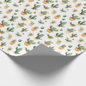 ポッテッドサボテンの白 ラッピングペーパー (角)