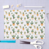 ポッテッドサボテンの白 薄葉紙 (クラフト)