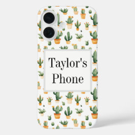 ポッテッドサボテンの白 iPhone 16ケース