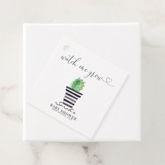 ポッテッドサボテン私が赤ちゃんシャワーメッセージカードを成長するのを見る フェイバータグ (インサイチュ)