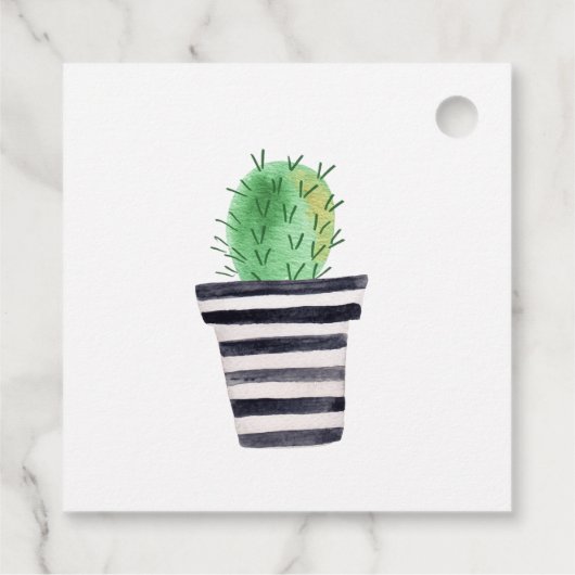 ポッテッドサボテン私が赤ちゃんシャワーメッセージカードを成長するのを見る フェイバータグ (裏面)