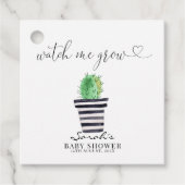 ポッテッドサボテン私が赤ちゃんシャワーメッセージカードを成長するのを見る フェイバータグ (正面)