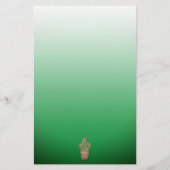 ポッテッドサボテン緑グラデーションテンプレート両面 便箋 (裏面)