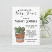 ポッテッドサボテン赤ちゃんシャワー招待状 招待状 (スタンド正面)