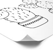 ポッテッドサボテン – Cactus Plants Coloring Page ポスター (角)