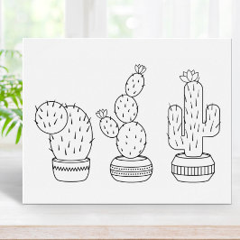 ポッテッドサボテン – Cactus Plants Coloring Page ポスター