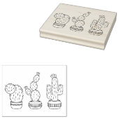 ポッテッドサボテン – Cactus Plants Coloring Page ラバースタンプ (押印)