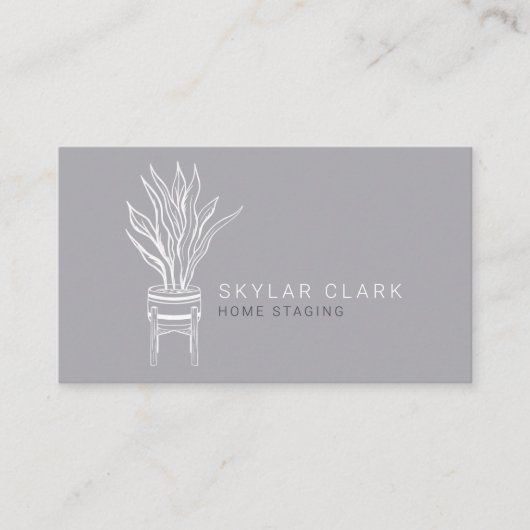 ポッテッドハウスプラントホームステージンググレー 名刺 (正面)