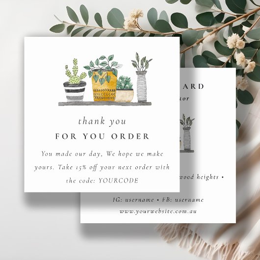 ポッテッドハウスプラントボタニカルご注文 スクエア名刺