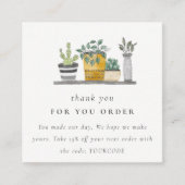 ポッテッドハウスプラントボタニカルご注文 スクエア名刺 (正面)