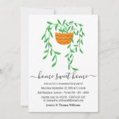 ポッテッドハウスプラント引っ越し祝いパーティーパーティー 招待状 (正面)