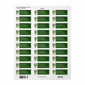 ポッテッドパームツリーダークグリーン差出人住所ラベル ラベル (フルシート)