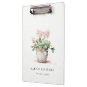 ポッテッドフローラハウスプラントウォーターカラーボタニカル クリップボード (左)