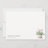 ポッテッドフローラハウスプラントウォーターカラーボタニカル ノートカード (正面)