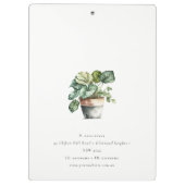 ポッテッドリービーハウス植物水彩植物学 クリップボード (裏面)