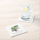 ポッテッドリービーハウス植物水彩植物学 スクエアペーパーコースター (インサイチュ)