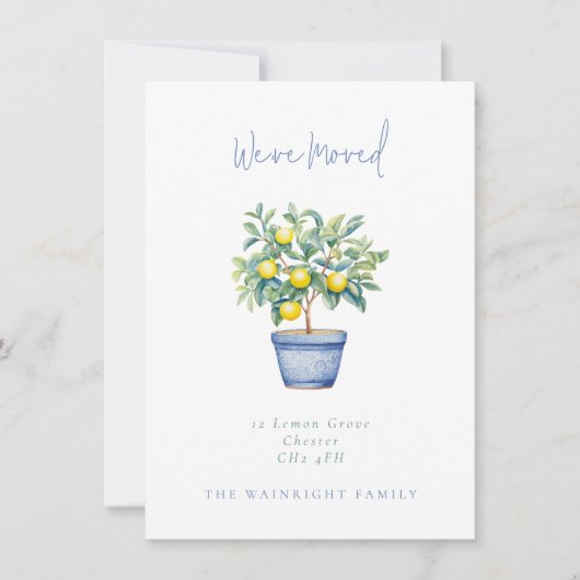 ポッテッドレモンツリー引っ越しました新しいアドレス 案内状 (正面)
