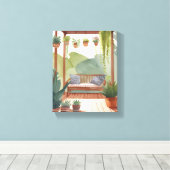 ポッテドポーチ | 水彩植物学絵を描院 キャンバスプリント (インサイチュ (ウッドフロア))